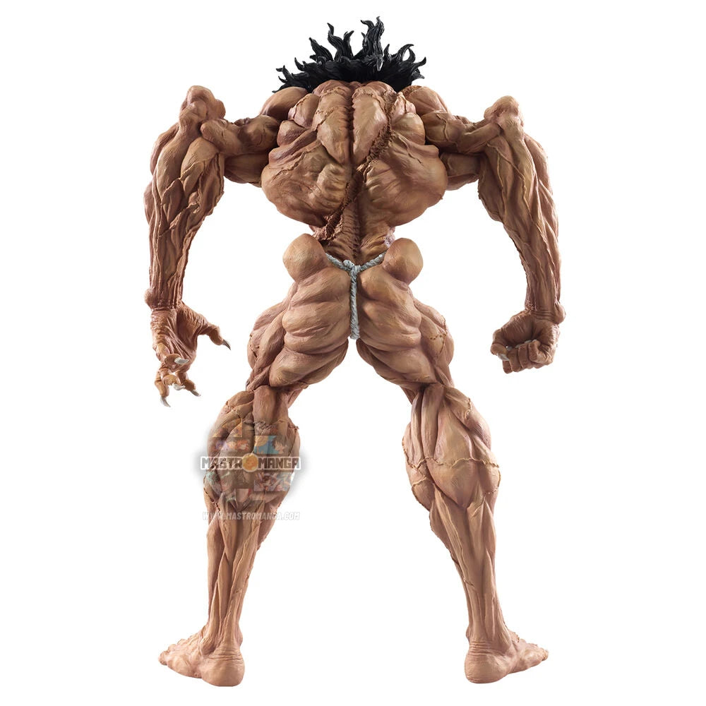 Statua da collezione Ichibansho MASTERLISE di Pickle da Baki Hanma, con corporatura massiccia, muscolatura iper-definita, lunghi capelli neri e cicatrici da battaglia su tutto il corpo