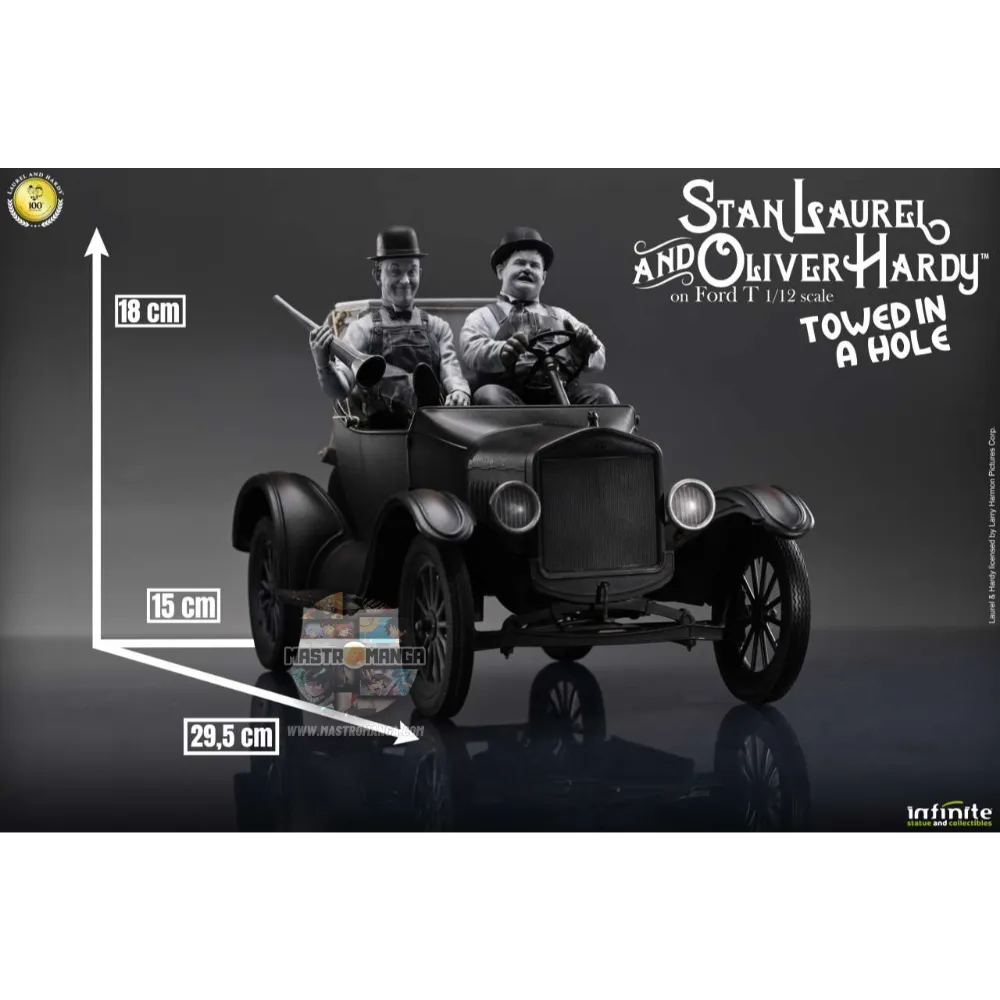 Stan Laurel & Oliver Hardy Ford Model T Towed in a Hole Infinite Statue