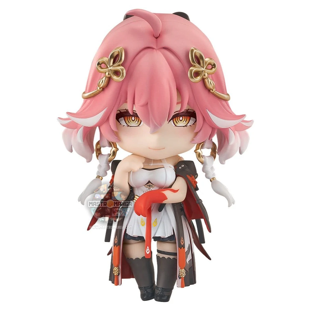 Figure Nendoroid Changli Wuthering Waves Good Smile Company con abito nero e rosso, spada e ventaglio cerimoniale