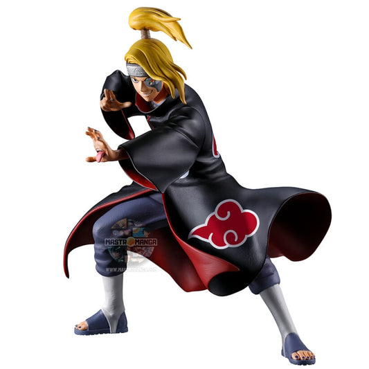 Deidara Naruto Shippuden Kazekage Rescue Arc Ichibansho MASTERLISE Banpresto - Figure ufficiale del temibile membro dell'Akatsuki con mantello iconico e bocche sulle mani