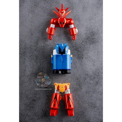Set di tre mini figure Getter Robo G Dynamic Change FREEing che mostrano le tre navette Eagle, Jaguar e Bear che si combinano nei robot Getter