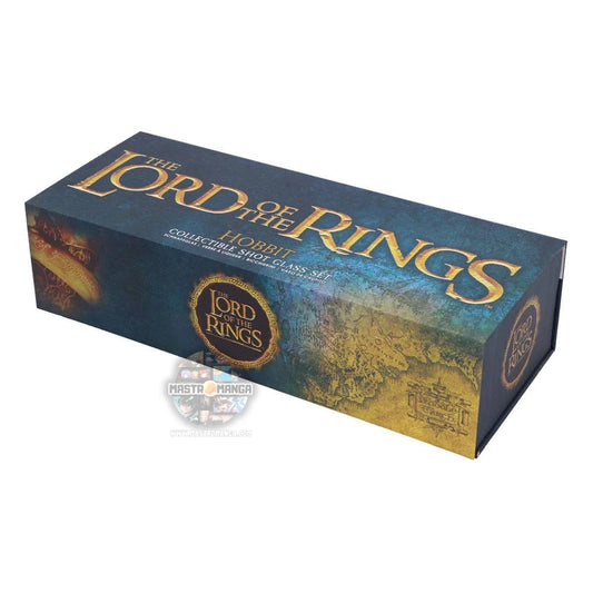 Set di 4 bicchierini da liquore Hobbit Shot Glass Set Il Signore degli Anelli Nemesis Now con icone della Contea