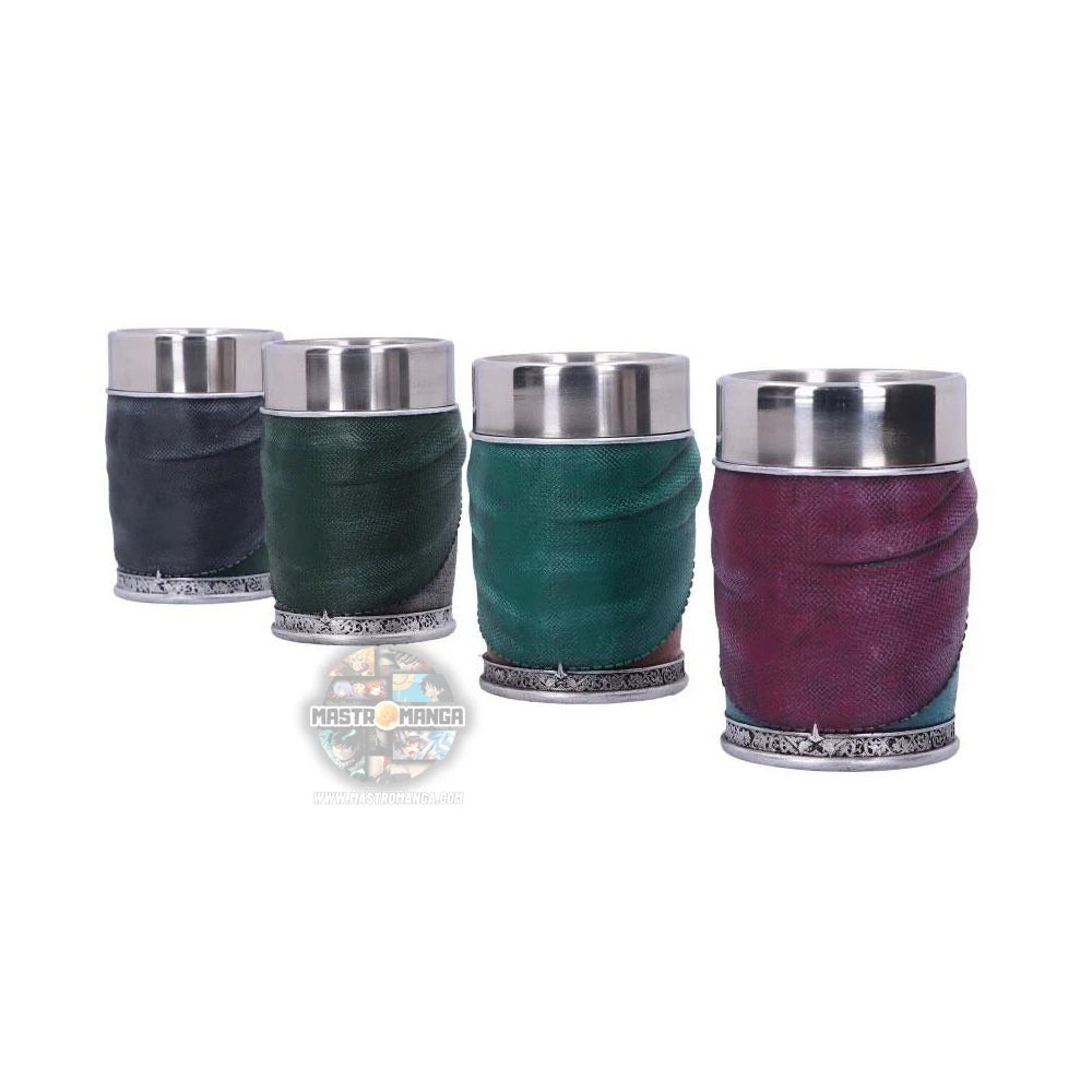 Set di 4 bicchierini da liquore Hobbit Shot Glass Set Il Signore degli Anelli Nemesis Now con icone della Contea