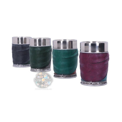 Set di 4 bicchierini da liquore Hobbit Shot Glass Set Il Signore degli Anelli Nemesis Now con icone della Contea