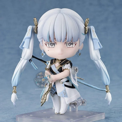 Figure Nendoroid Jinhsi Wuthering Waves Good Smile Company con abito cerimoniale bianco e azzurro e dettagli dorati