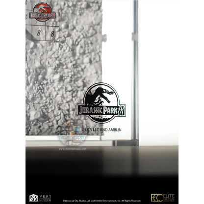Velociraptor Excavation Map Jurassic Park 3 Elite Creature Collectibles - Statua da collezione ufficiale del temibile predatore con mappa di escavazione