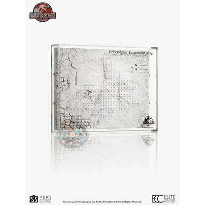 Velociraptor Excavation Map Jurassic Park 3 Elite Creature Collectibles - Statua da collezione ufficiale del temibile predatore con mappa di escavazione
