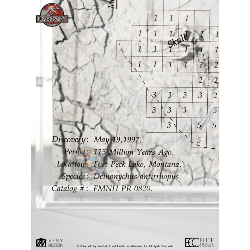 Velociraptor Excavation Map Jurassic Park 3 Elite Creature Collectibles - Statua da collezione ufficiale del temibile predatore con mappa di escavazione