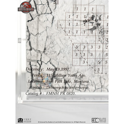 Velociraptor Excavation Map Jurassic Park 3 Elite Creature Collectibles - Statua da collezione ufficiale del temibile predatore con mappa di escavazione
