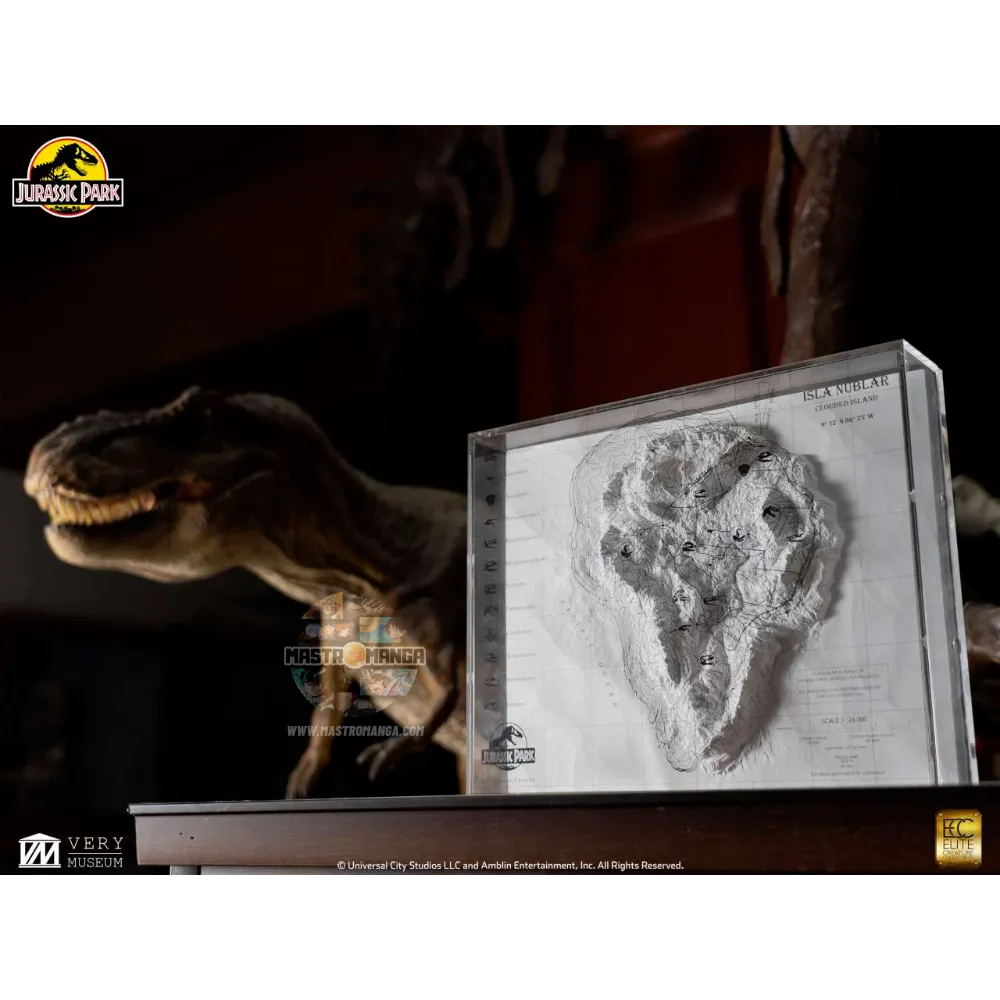 Jurassic Park Topographic 3D Map Isla Nublar