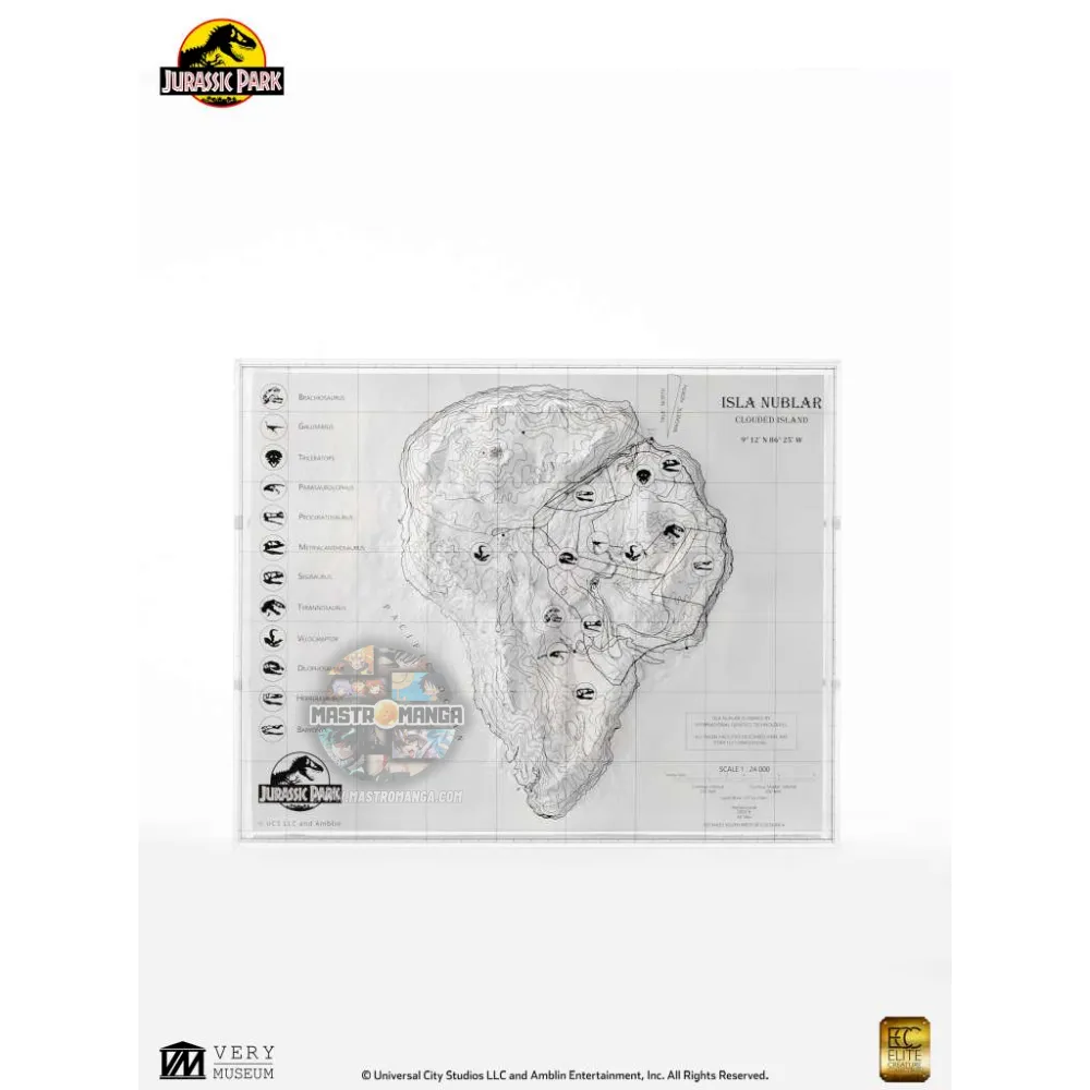 Jurassic Park Topographic 3D Map Isla Nublar