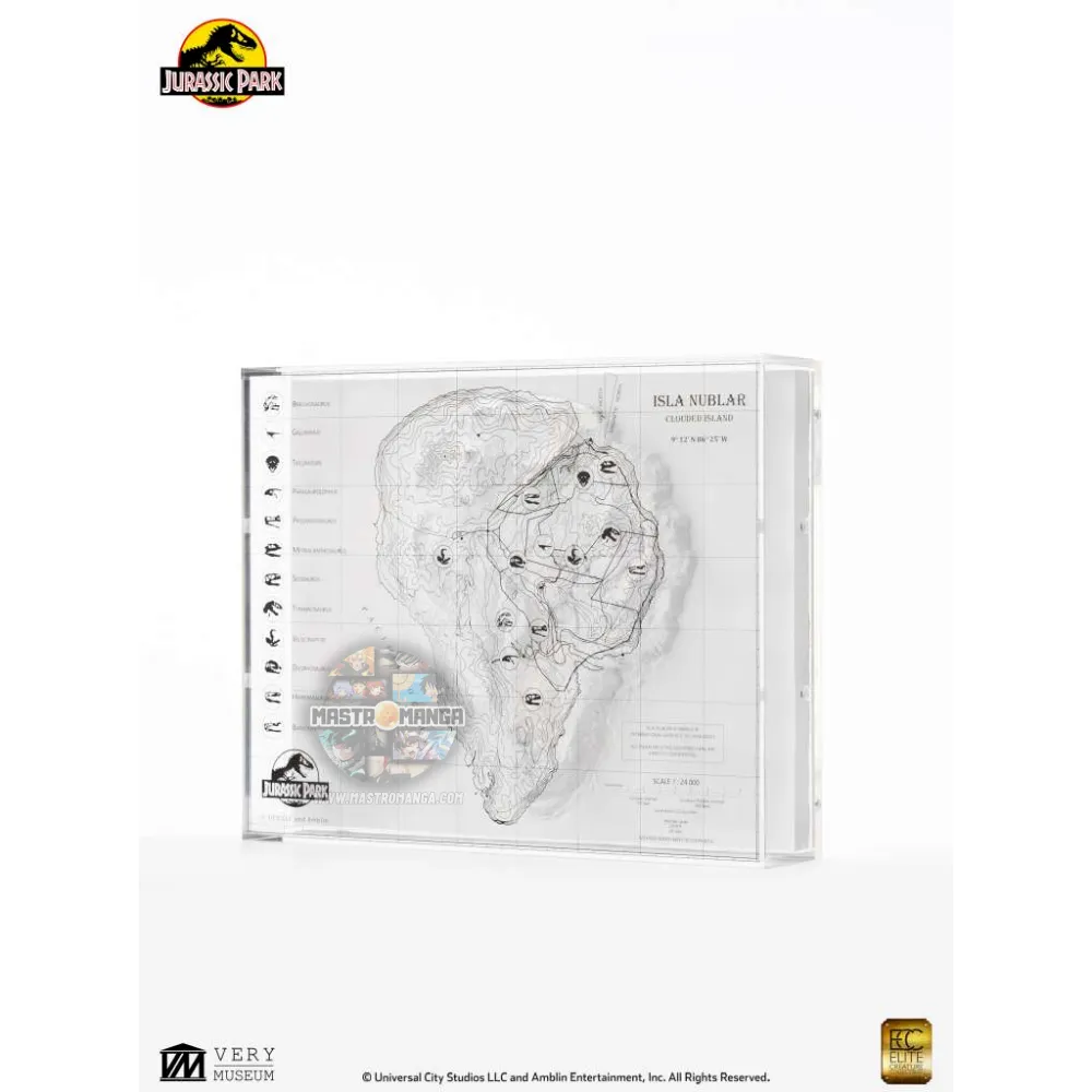 Jurassic Park Topographic 3D Map Isla Nublar