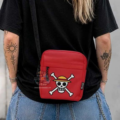 One Piece Luffy Jolly Roger Crossbody Bag (Red)