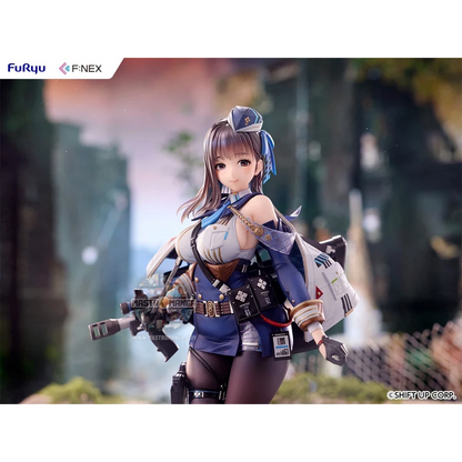 Statua da collezione di Marian dal videogioco Goddess of Victory: NIKKE, scala 1:7 prodotta da F:NEX FuRyu, con la sua divisa militare dettagliata e il fucile d'assalto