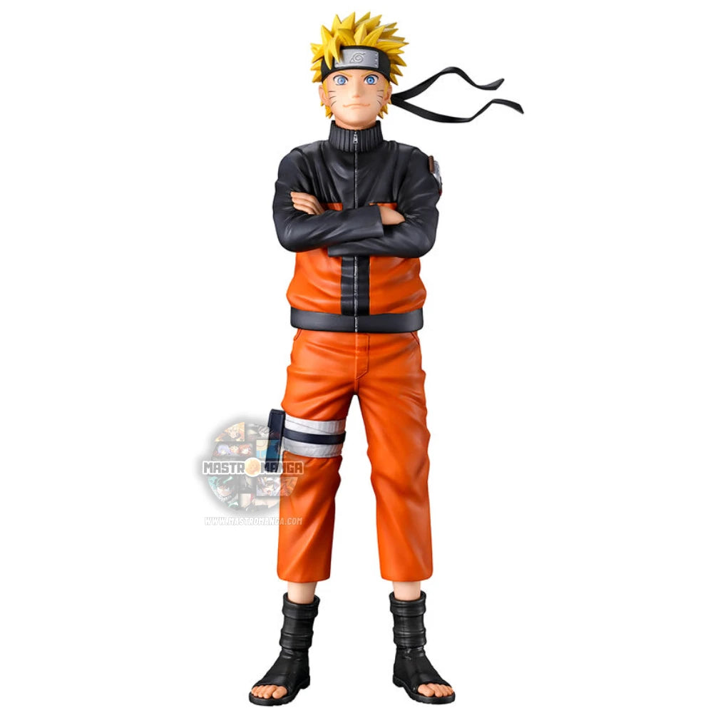 Naruto Uzumaki Naruto Shippuden Kazekage Rescue Arc Ichibansho MASTERLISE Banpresto - Figure ufficiale del protagonista con tuta arancione da ninja e fascia del Villaggio della Foglia