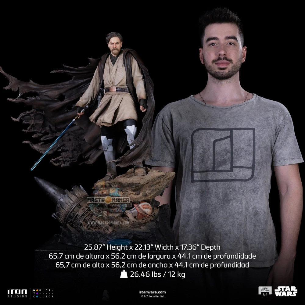 Obi-Wan Kenobi Legacy Replica Signatures Star Wars Iron Studios - Statua premium in scala reale del Maestro Jedi con abito e spada laser