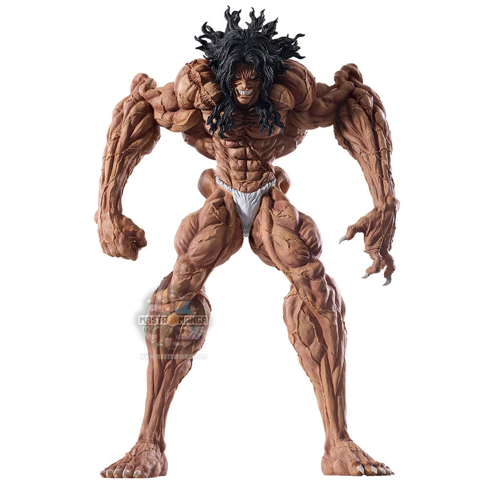 Statua da collezione Ichibansho MASTERLISE di Pickle da Baki Hanma, con corporatura massiccia, muscolatura iper-definita, lunghi capelli neri e cicatrici da battaglia su tutto il corpo