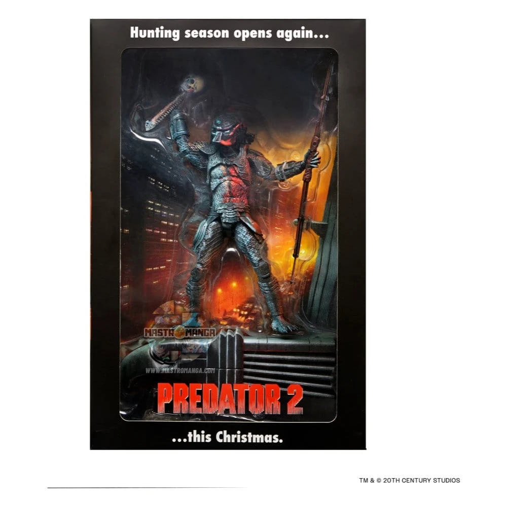 Action figure NECA del City Hunter Predator dalla serie Predator 2, versione Poster Series con colorazione speciale che richiama le luci e le ombre della locandina originale del film