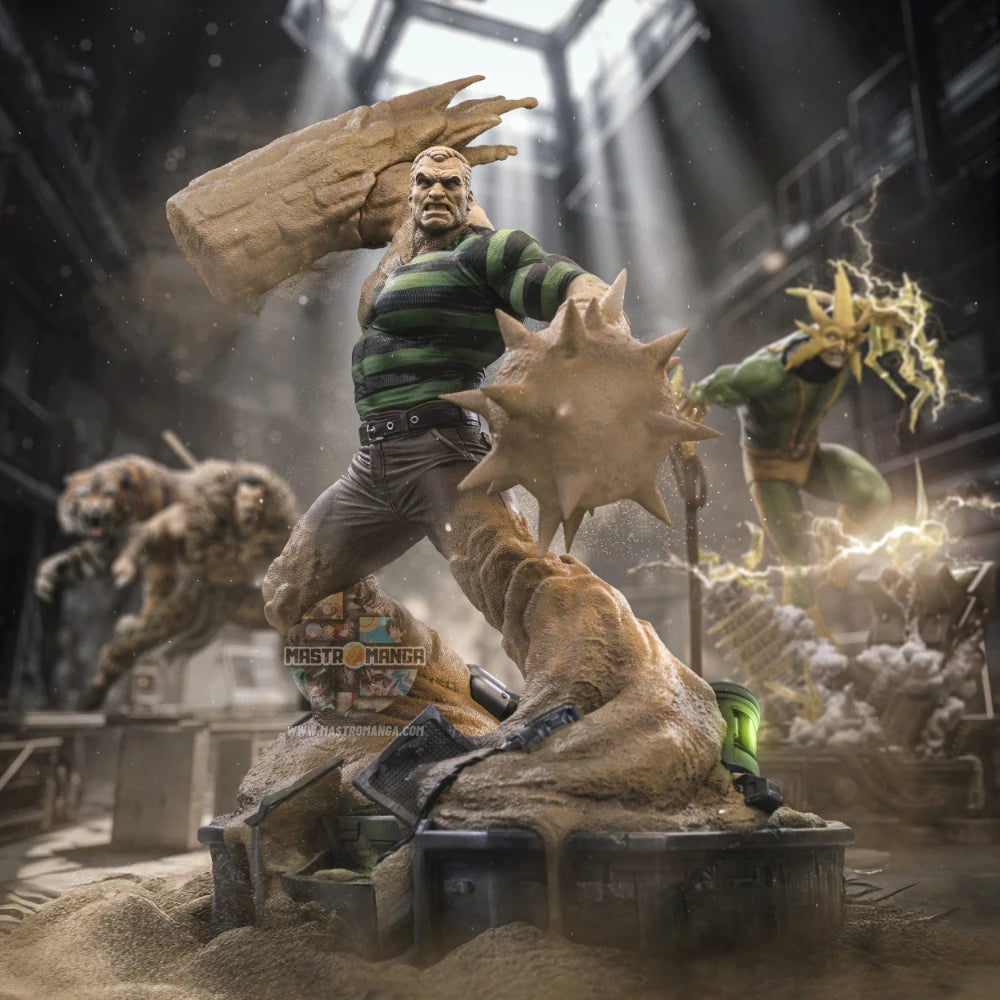 Sandman Spider-Man VS Villains Iron Studios - Statua da collezione ufficiale del villain Marvel con forma sabbiosa e presenza devastante