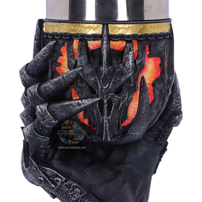 Calice da collezione Sauron Goblet Il Signore degli Anelli Nemesis Now con l'Unico Anello e dettagli dell'armatura