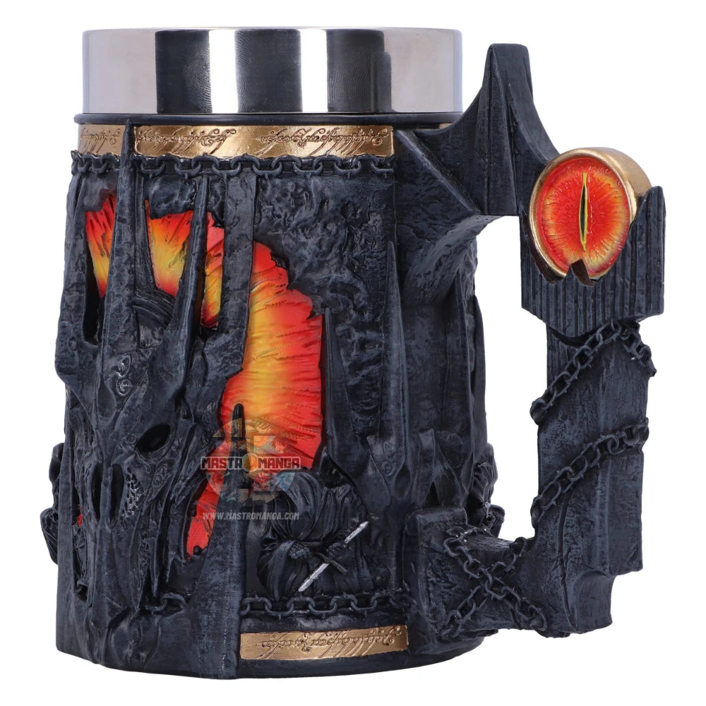 Boccale da collezione Sauron Tankard Il Signore degli Anelli Nemesis Now con elmo di Sauron e Unico Anello sul manico