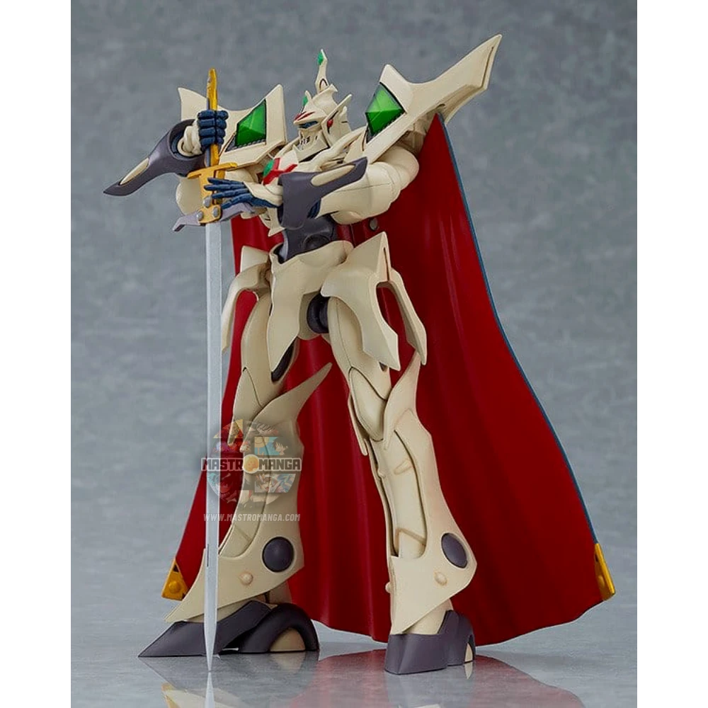 Model kit MODEROID Escaflowne The Vision of Escaflowne Good Smile Company in posa eroica con spada, mantello e modalità trasformabile Dragon Mode