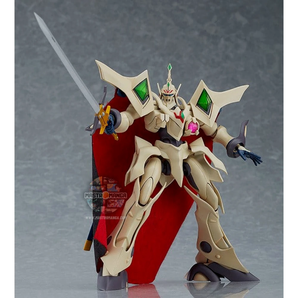 Model kit MODEROID Escaflowne The Vision of Escaflowne Good Smile Company in posa eroica con spada, mantello e modalità trasformabile Dragon Mode