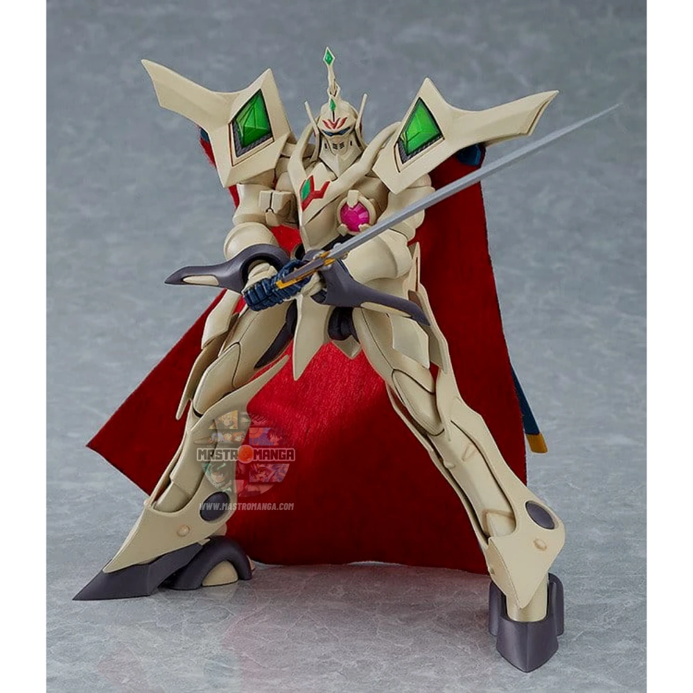Model kit MODEROID Escaflowne The Vision of Escaflowne Good Smile Company in posa eroica con spada, mantello e modalità trasformabile Dragon Mode