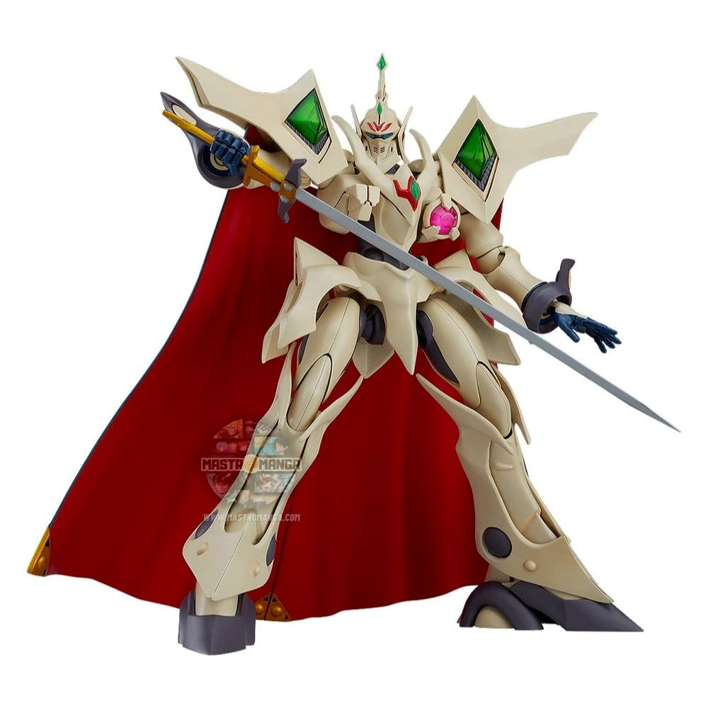 Model kit MODEROID Escaflowne The Vision of Escaflowne Good Smile Company in posa eroica con spada, mantello e modalità trasformabile Dragon Mode