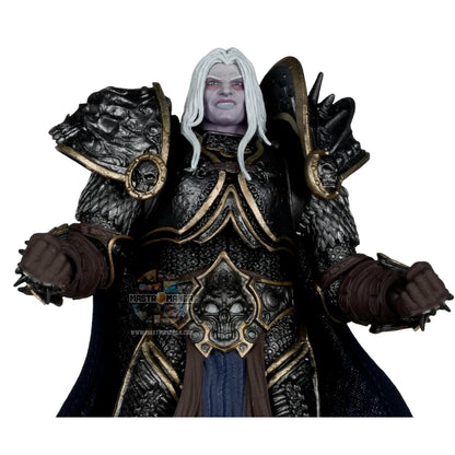 Action figure del Lich King Arthas Menethil da World of Warcraft, linea Elite Edition di McFarlane Toys, con armatura dettagliata e spada Frostmourne
