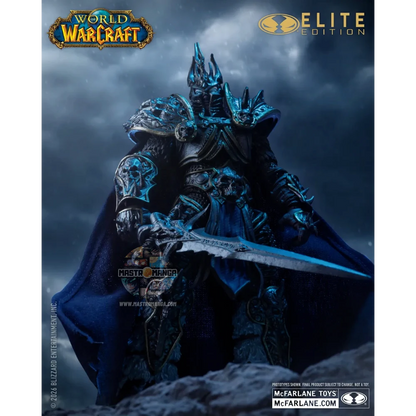 Action figure del Lich King Arthas Menethil da World of Warcraft, linea Elite Edition di McFarlane Toys, con armatura dettagliata e spada Frostmourne