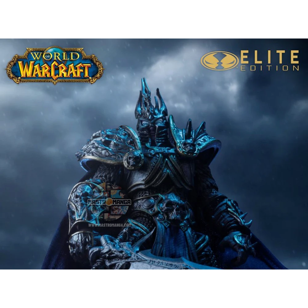 Action figure del Lich King Arthas Menethil da World of Warcraft, linea Elite Edition di McFarlane Toys, con armatura dettagliata e spada Frostmourne