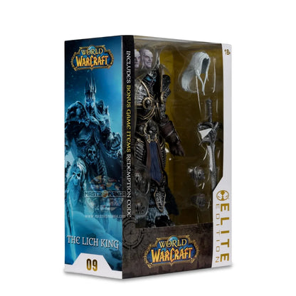 Action figure del Lich King Arthas Menethil da World of Warcraft, linea Elite Edition di McFarlane Toys, con armatura dettagliata e spada Frostmourne