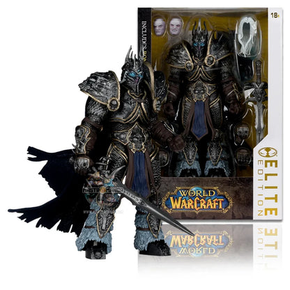 Action figure del Lich King Arthas Menethil da World of Warcraft, linea Elite Edition di McFarlane Toys, con armatura dettagliata e spada Frostmourne